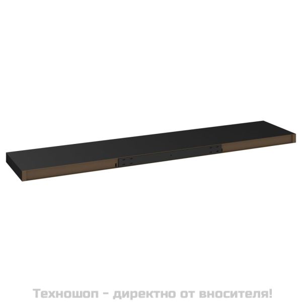 Окачен стенен рафт, черен, 120x23,5x3,8 см, МДФ