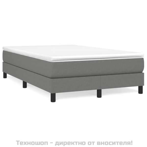 Рамка за легло с пружини, тъмносива, 120x200 см, плат