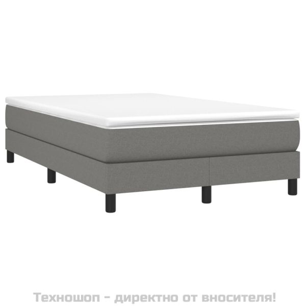 Рамка за легло с пружини, тъмносива, 120x200 см, плат