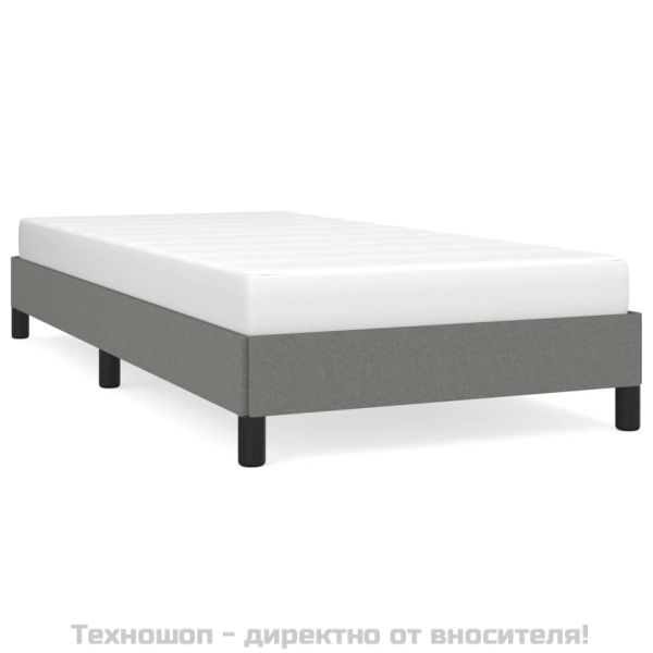Рамка за легло без матрак, тъмносива, 90x200 см, плат