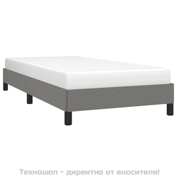Рамка за легло без матрак, тъмносива, 90x200 см, плат
