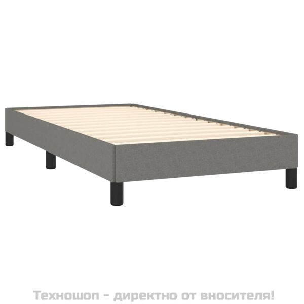 Рамка за легло без матрак, тъмносива, 90x200 см, плат