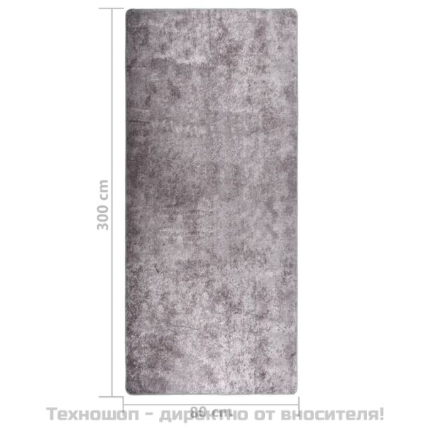 Килим, миещ се, 80x300 см, сив