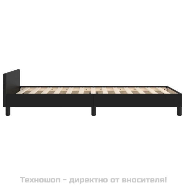 Рамка за легло с табла без матрак, черна, 80x200 см