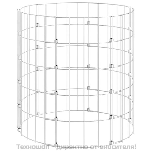 Кръгъл габионен стълб, поцинкована стомана, Ø50x50 см