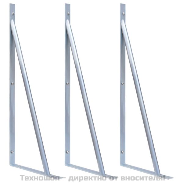 Поддържащи скоби за ограда, 3 бр, поцинкована стомана