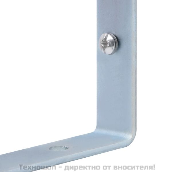 Поддържащи скоби за ограда, 3 бр, поцинкована стомана