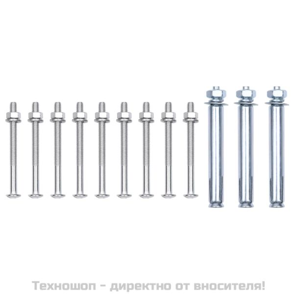 Поддържащи скоби за ограда, 3 бр, поцинкована стомана