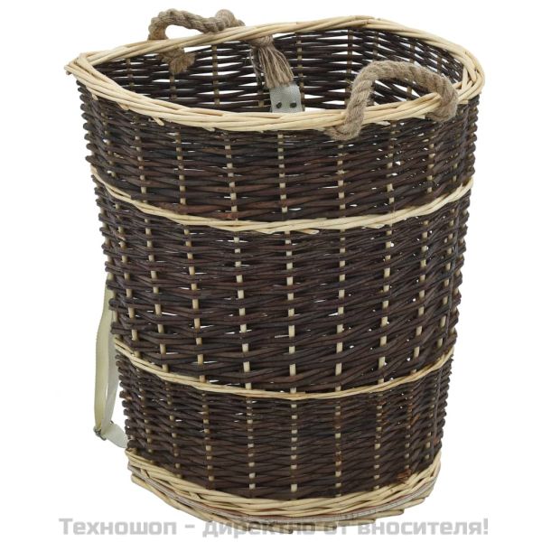 Раница за дърва за огрев с презрамки, 44,5x37x50 см, върба