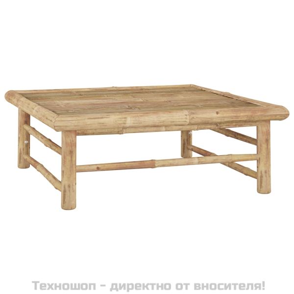 Градински лаундж комплект тъмносиви възглавници 10 части бамбук