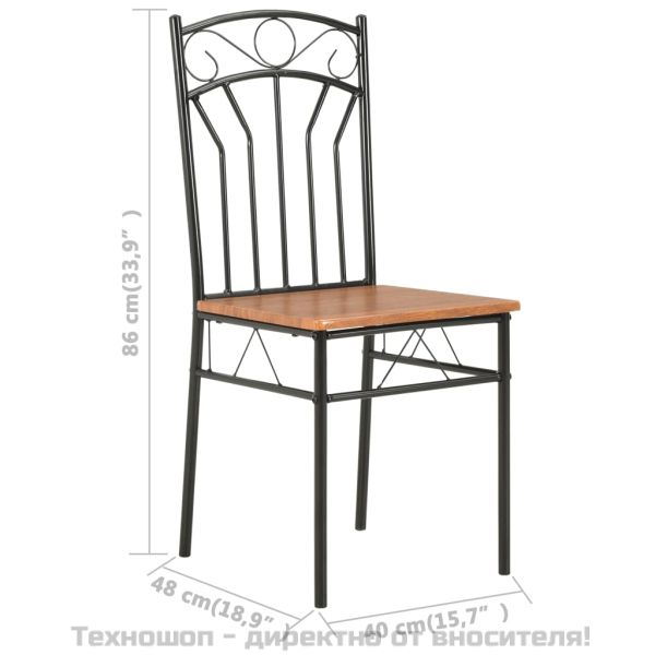 Трапезни столове, 6 бр, кафяви, МДФ