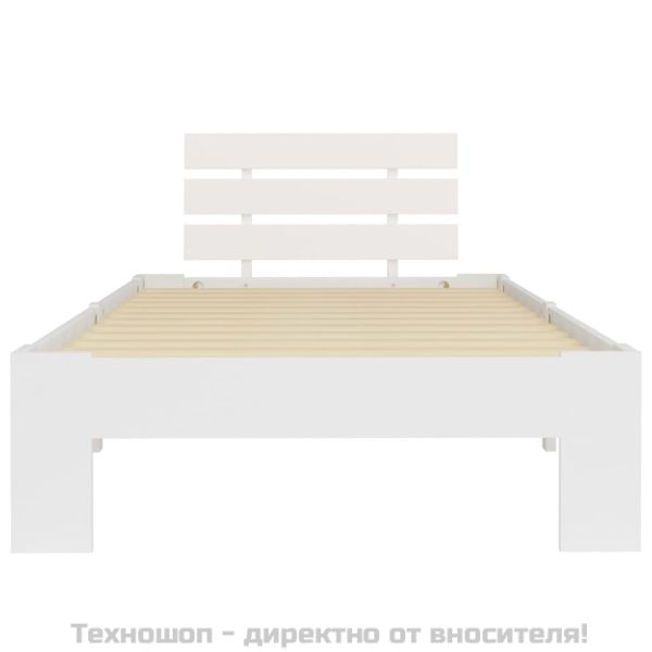 Рамка за легло, бяла, бор масив, 90х200 см