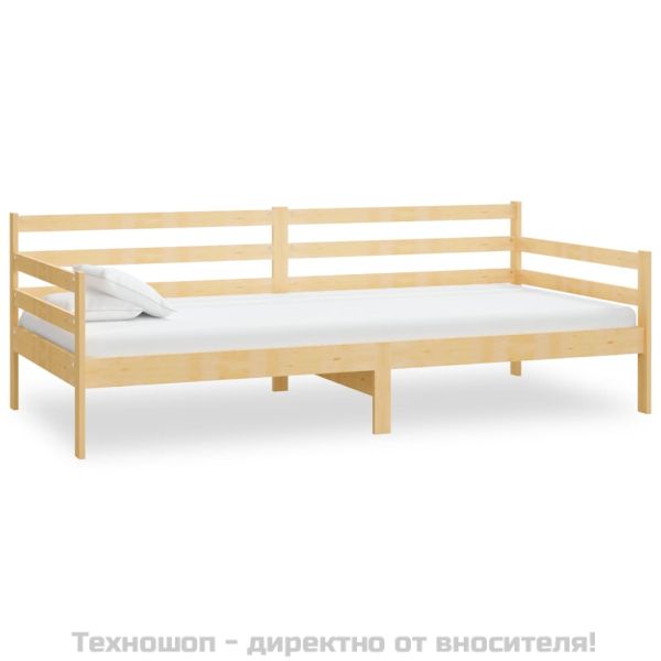 Дневно легло с матрак, 90x200 см, борово дърво масив