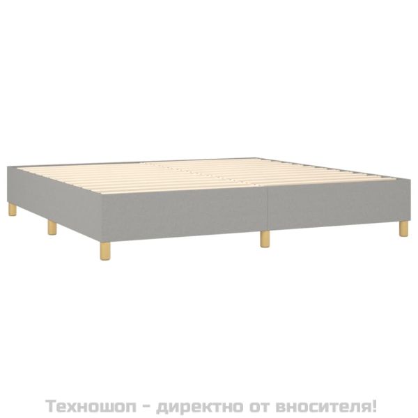Рамка за легло с пружини, светлосива, 200x200 см, плат