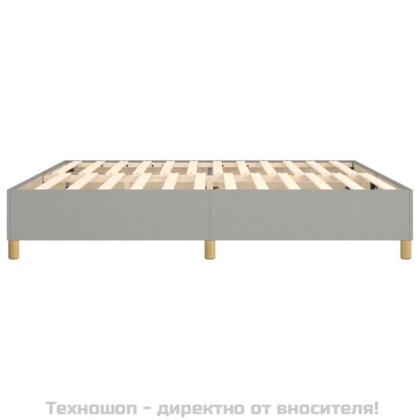 Рамка за легло с пружини, светлосива, 200x200 см, плат