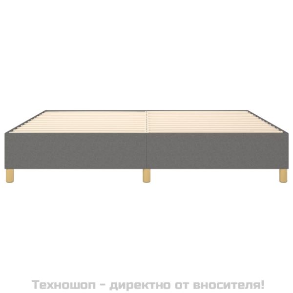 Рамка за легло с пружини, тъмносива, 200x200 см, плат