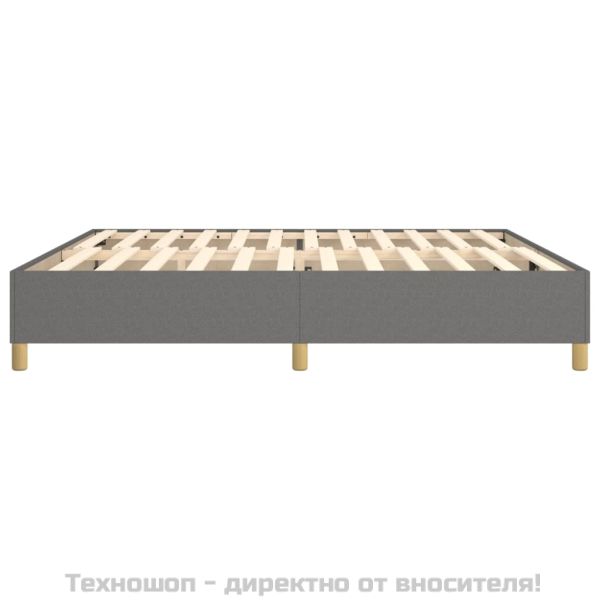 Рамка за легло с пружини, тъмносива, 200x200 см, плат