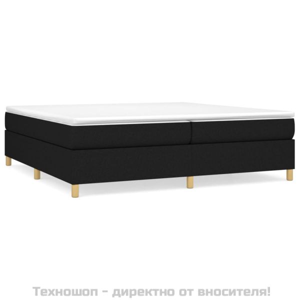 Рамка за легло с пружини, черна, 200x200 см, плат