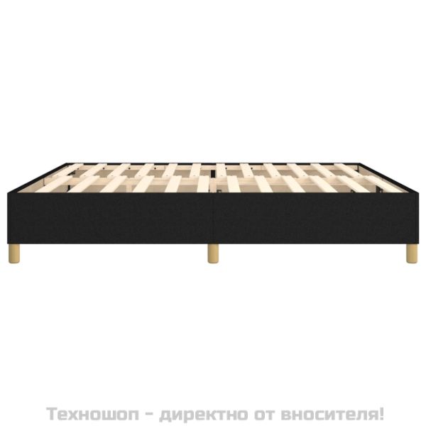 Рамка за легло с пружини, черна, 200x200 см, плат