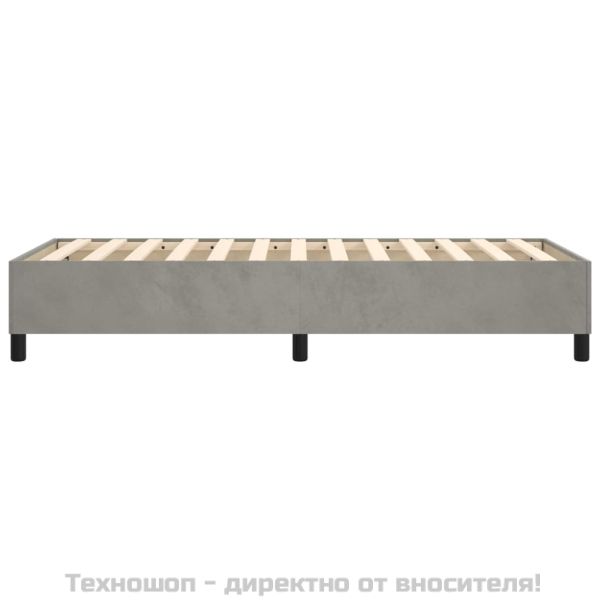 Рамка за легло с пружини, светлосива, 90x200 см, кадифе