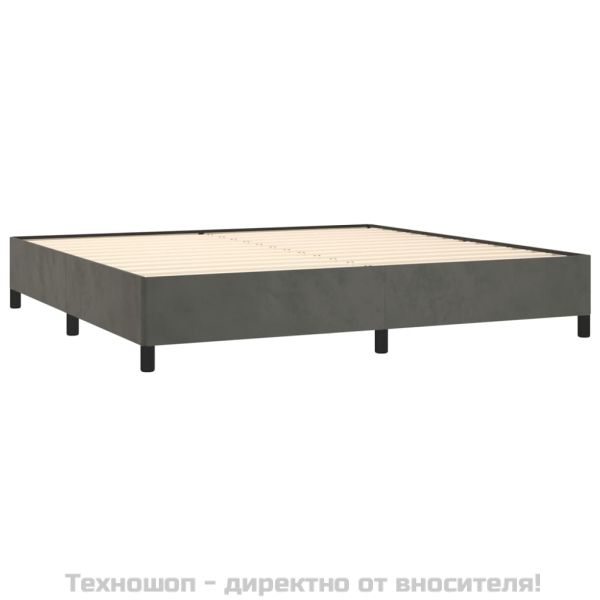 Рамка за легло без матрак, тъмносива, 200x200 см, кадифе