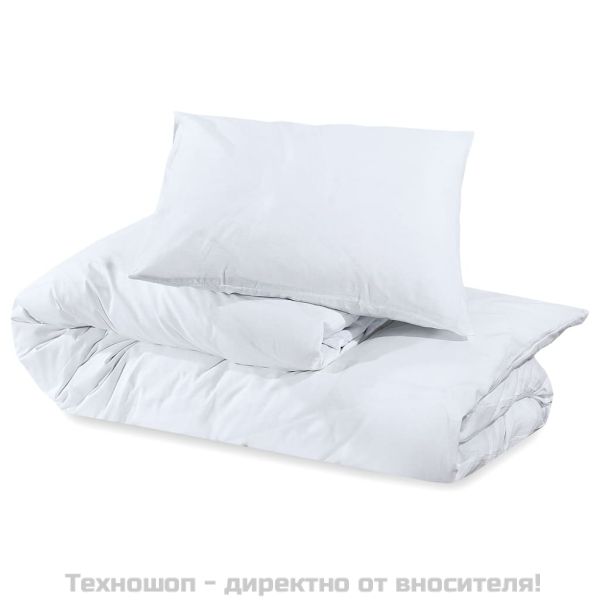 Комплект спално бельо, бяло, 135x200 см, памук