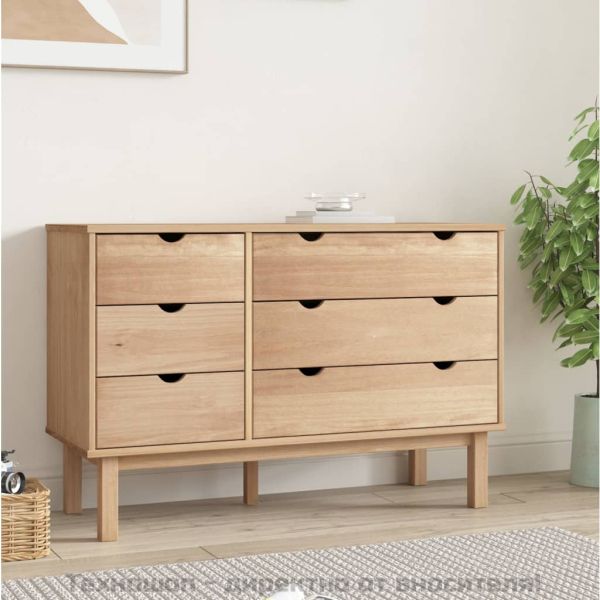Шкаф с чекмеджета OTTA, 111x43x73,5 см, борово дърво масив