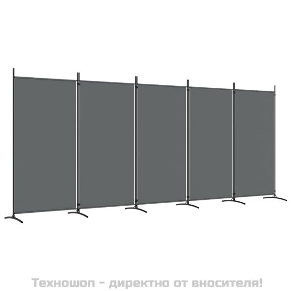 Параван за стая, 6 панела, антрацит, 433x180 cм, тексти5