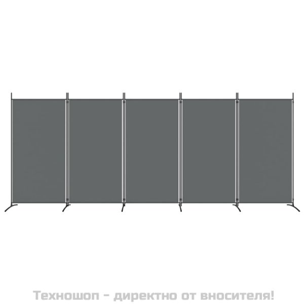 Параван за стая, 6 панела, антрацит, 433x180 cм, тексти5