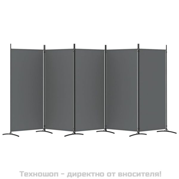 Параван за стая, 6 панела, антрацит, 433x180 cм, тексти5
