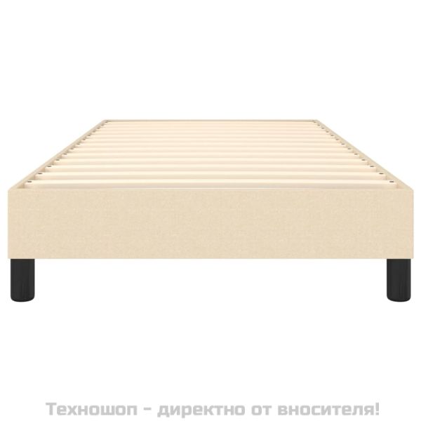 Рамка за легло с пружини, кремави, 90x190 см, плат