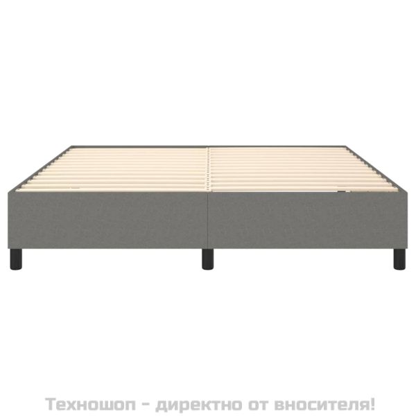 Рамка за легло с пружини, тъмносива, 180x200 см, плат