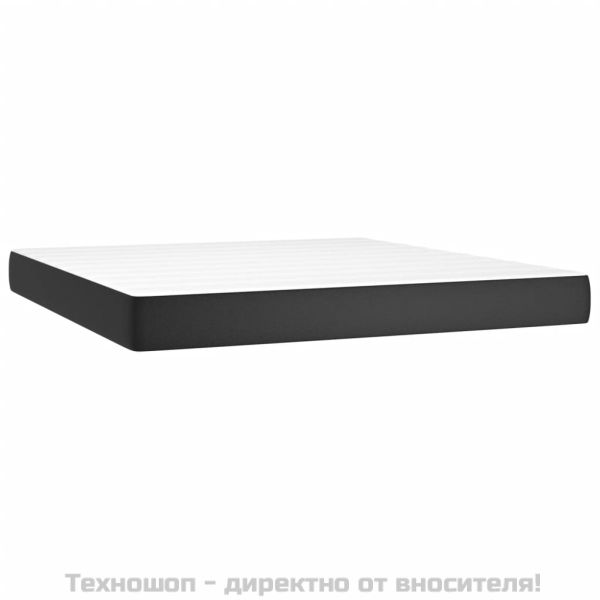 Матрак с покет пружини средна твърдост черен 160x200x20 см изкуствена кожа