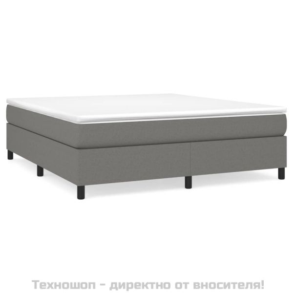 Рамка за легло с пружини, тъмносива, 160x200 см, плат
