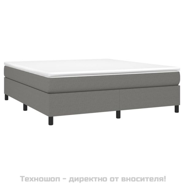 Рамка за легло с пружини, тъмносива, 160x200 см, плат