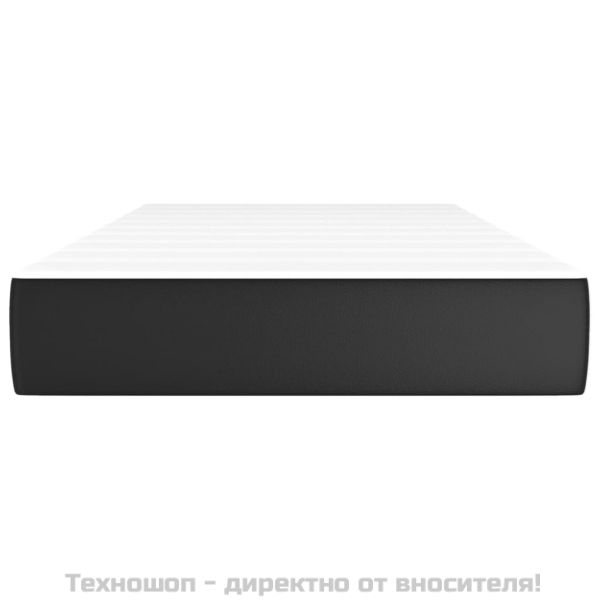 Матрак с покет пружини средна твърдост черен 90x200x20 см изкуствена кожа