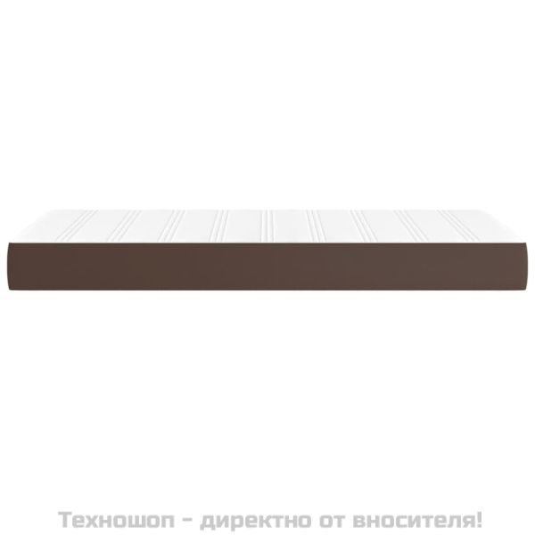 Матрак с покет пружини средна твърдост кафяв 90x200x20 см изкуствена кожа