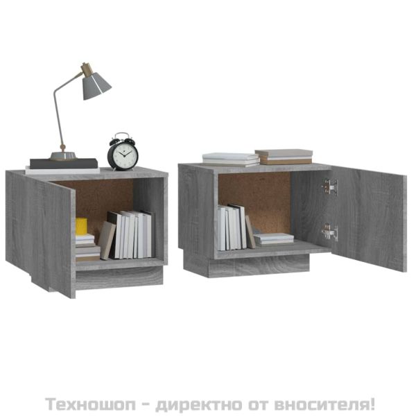 Нощно шкафче, сив сонома, 100x35x40 см, инженерно дърво