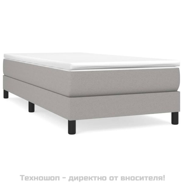 Рамка за легло с пружини, светлосива, 90x190 см, плат