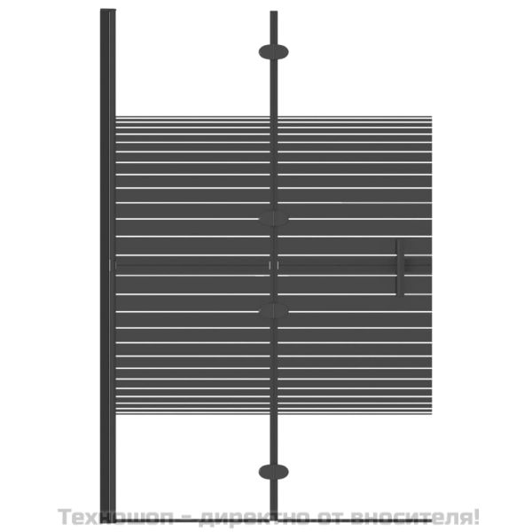 Сгъваем душ параван, ESG стъкло, 80x140 см, черен