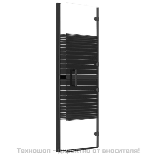 Сгъваем душ параван, ESG стъкло, 80x140 см, черен
