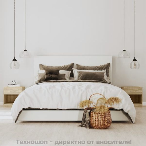 Нощно шкафче с чекмедже, 2 бр, цвят дъб