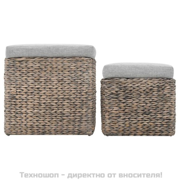 Комплект от 2 табуретки, морска трева, сиви