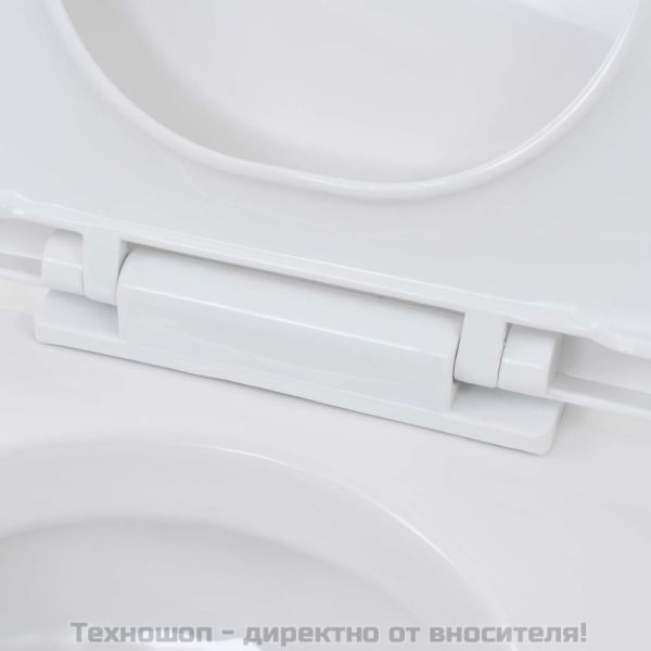 Окачена тоалетна чиния, със скрито високо казанче, керамична