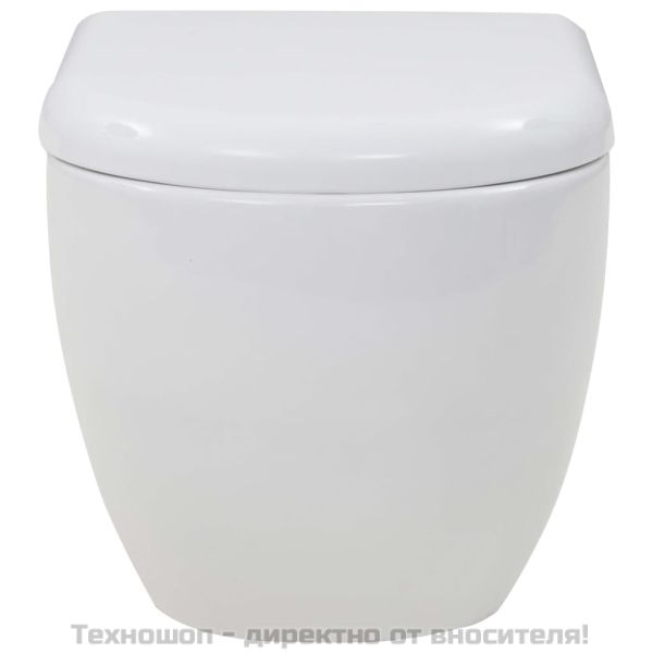 Окачена тоалетна чиния, със скрито високо казанче, керамична