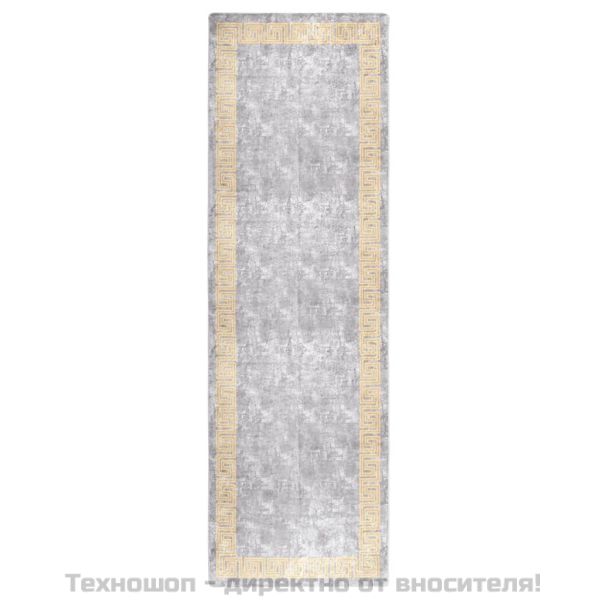 Килим, миещ се, сив, 80x300 см