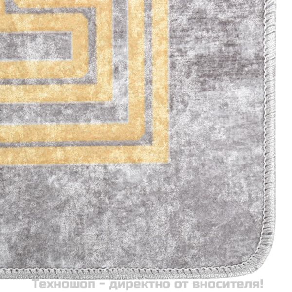 Килим, миещ се, сив, 80x300 см