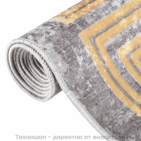 Килим, миещ се, сив, 80x300 см