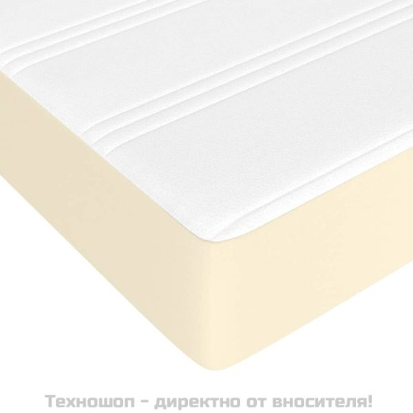 Матрак с покет пружини средна твърдост кремав 100x200x20 см изкуствена кожа