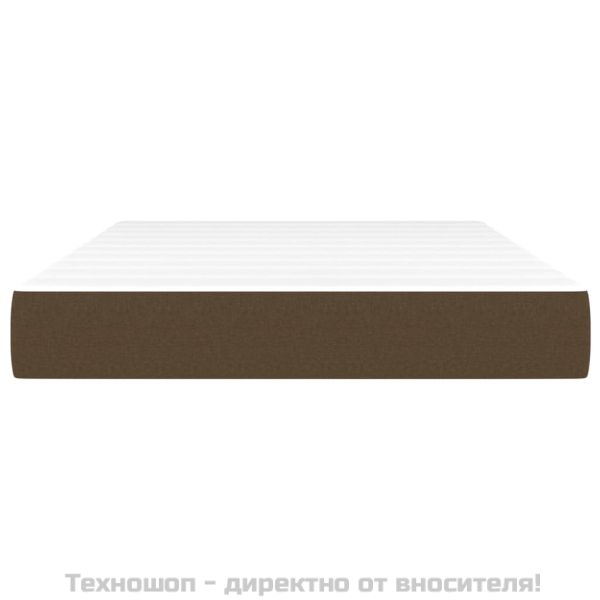 Матрак за легло с покет пружини средна твърдост тъмнокафяв 120x200x20 см плат